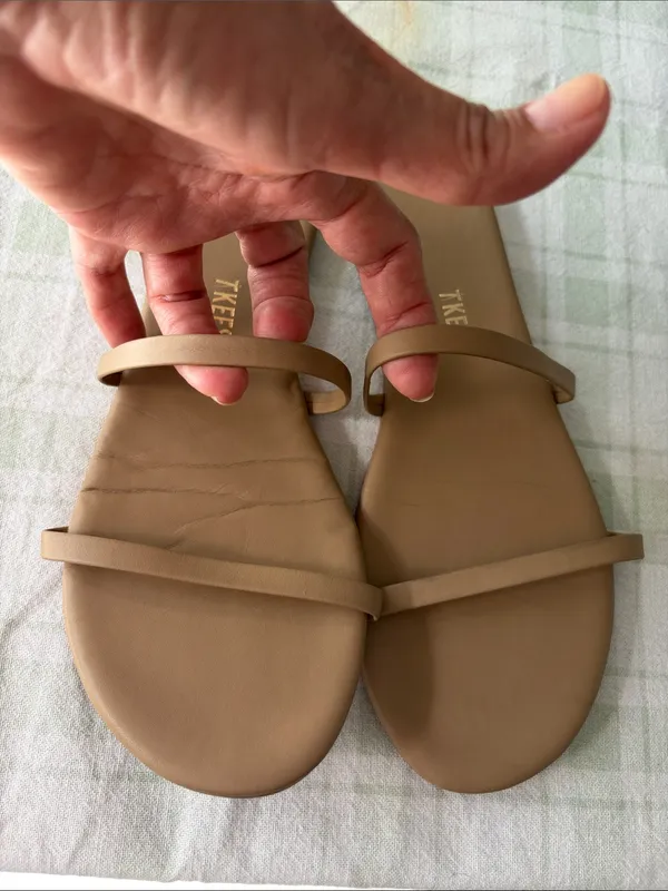 TKEES Slim Double-Strap Sandals in Tan - Image 7