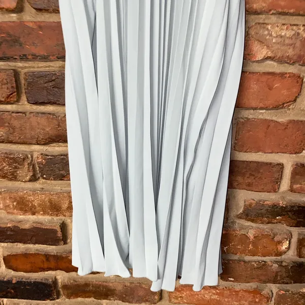 NWT Shein Bae Light Blue Sleeveless Pleated Tie Back Halter Mini Dress Women's 4 - Image 4