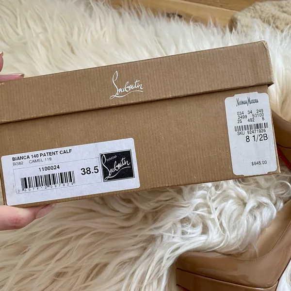 Christian Louboutin Camel Patent Bianca High Heels - Image 2