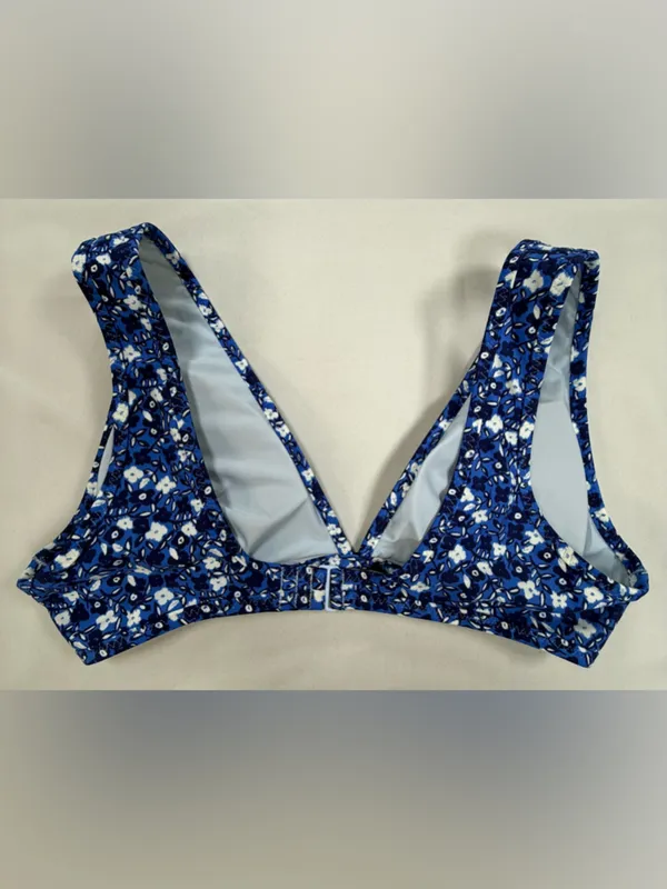 aerie Blue Floral Print Bikini Top - Image 8