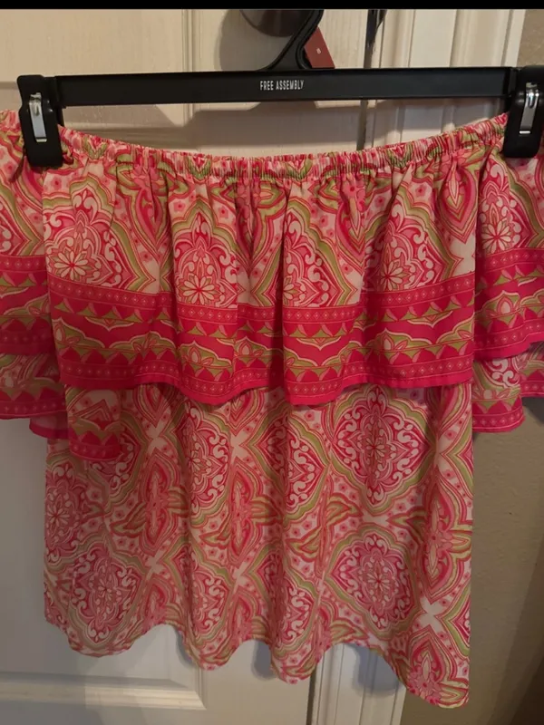 Flying Tomato SPREAD CHEER WOVEN RUFFLE OFF SHOULDER TOP - Image 5