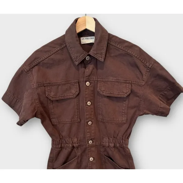 Free People We The Free Marci Cuffed Shortalls Size XS - Image 8