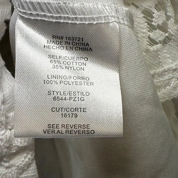 City Studio White Lace Fit Flare Dress Sleeveless‎ Scalloped Neckline Size 11 - Image 10