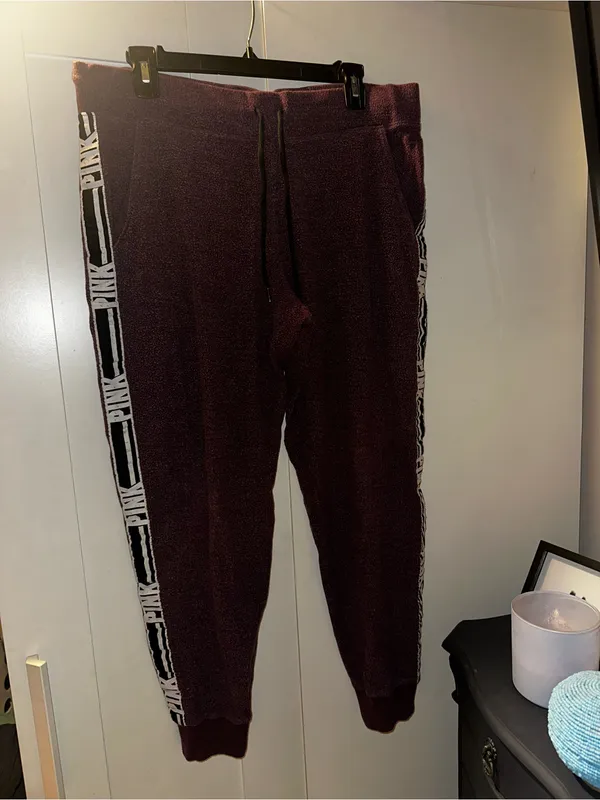 PINK Victoria's Secret Cozy Classic Joggers- Black Orchid - Image 5