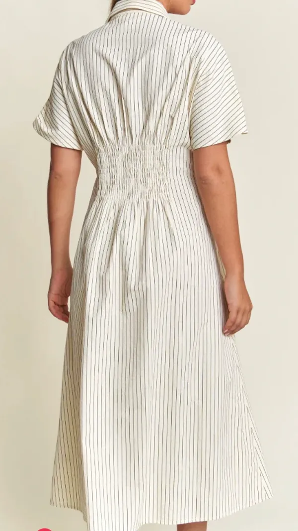 In the Beginning Stripe Button Front Dress - Image 2