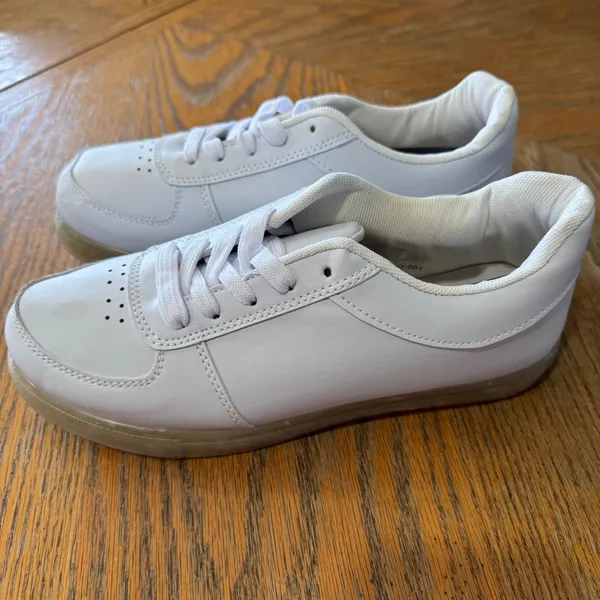 Lucita White PU LED Light‎ Up Sneakers LIGHT-001 Womens Size 9 USB NOT TESTED - Image 4