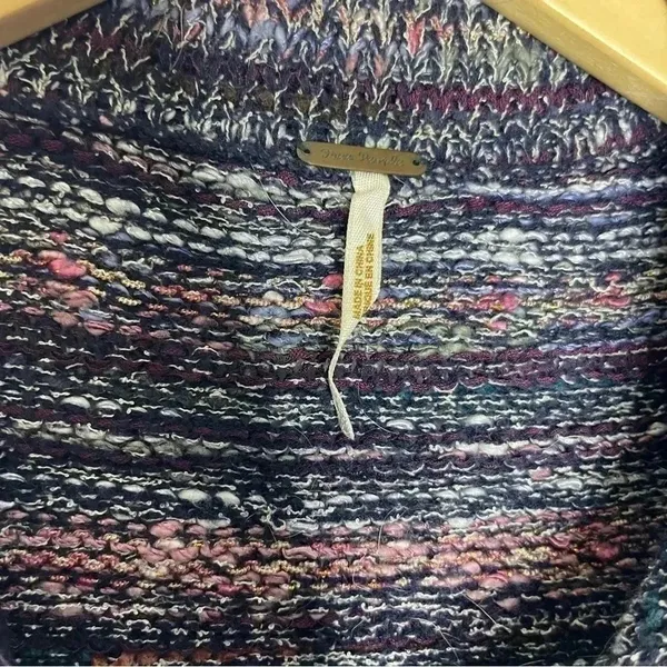 Free People Purple Tweed Cardigan Sweater Size Small - Image 3
