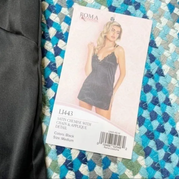 Nordstrom Black Satin‎ Chemise - Image 5