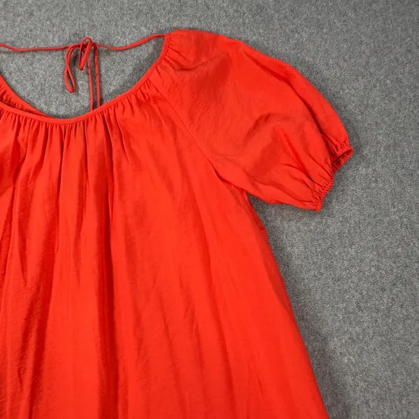 Ann Taylor Tie Back Flounce Shift Dress Women's Petite Small Short Sleeve New - Image 2