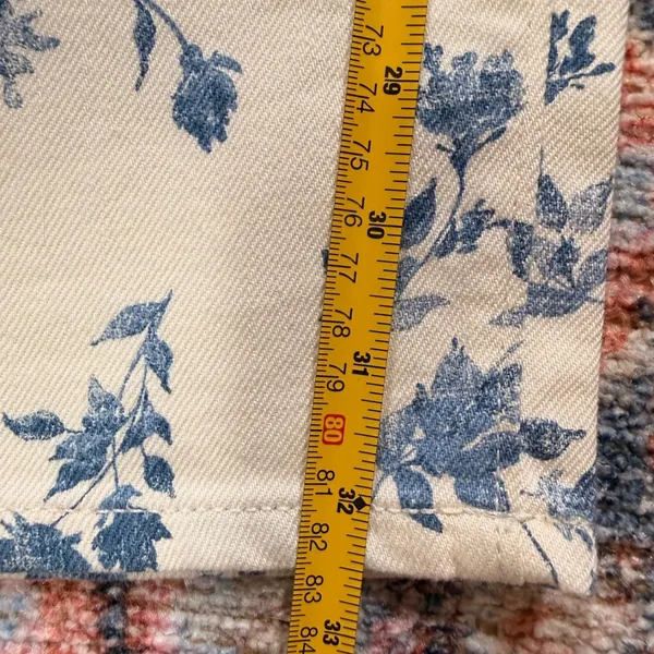 Old Navy OG Loose High Rise Floral Toile Jeans Blue Cream Tall 4 - Image 8