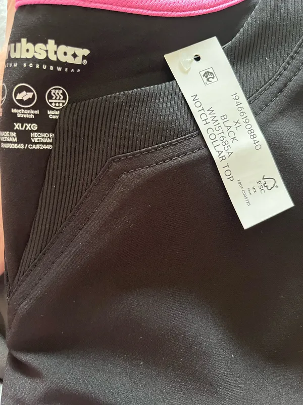 Scrubstar Scrub Top-Black-XL-NWT - Image 4
