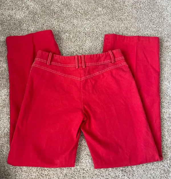 BCBGMAXAZRIA Vintage Red Flare Leg pants - Image 3