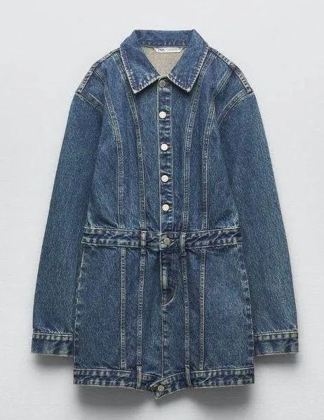 Zara Nwt Denim Trf Dress - Image 8