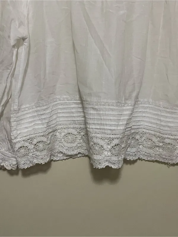 Zadig & Voltaire White Boho Lace-Trim Peasant Blouse - Image 4