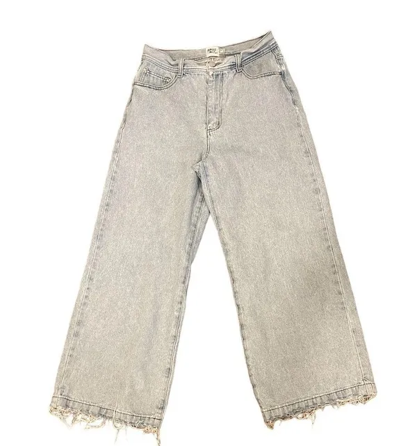 Princess Polly Wide Straight Leg Jeans Size 6 Light Wash - Image 4