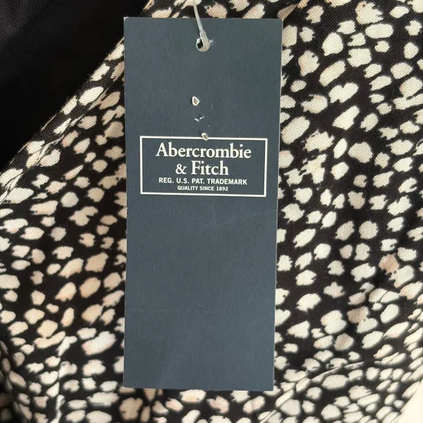 Abercrombie‎ & Fitch Womens Pebble Print Tie Front Crop Top Black White XS NWT - Image 5