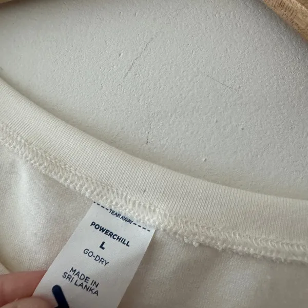 Old Navy Powerchill Go Dry‎ Off White Crop Top Active Criss Cross Waist - Image 3
