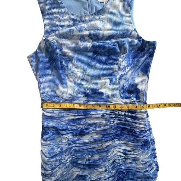 Dress The Population Violetta Maxi Dress XL Blue Floral‎ Pleated Ruched Wedding - Image 16