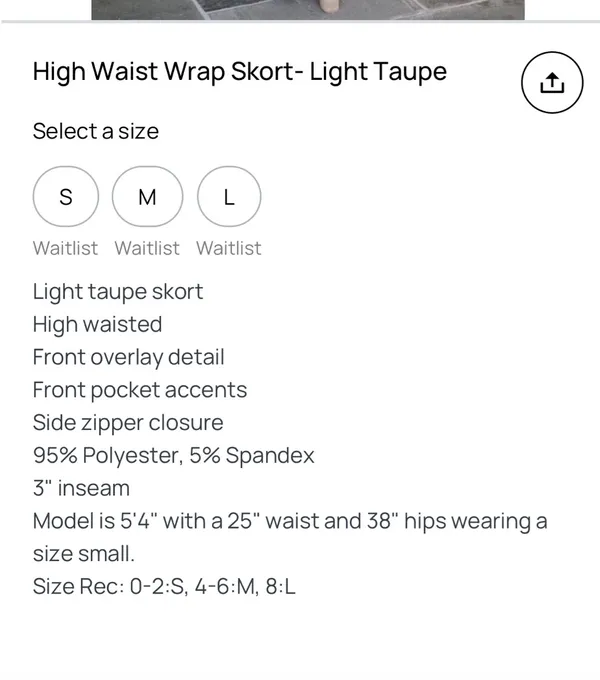 These Three Boutique High waisted wrap skort taupe - Image 6