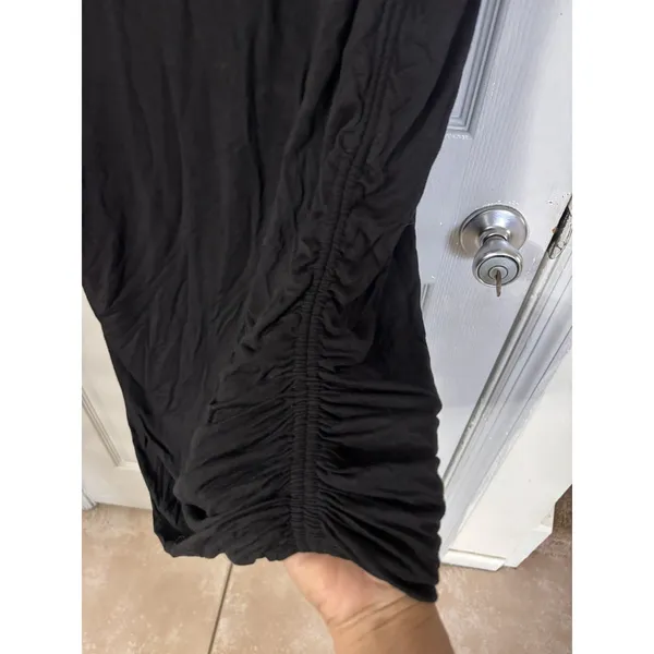 Good American Women Dress Size 7 black Jersey Slinky ruched *flaw see desc* - Image 8