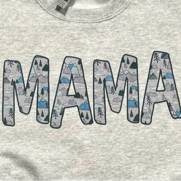 Mama sweatshirt with little sleepies mountain print boy mom crewneck - Image 2