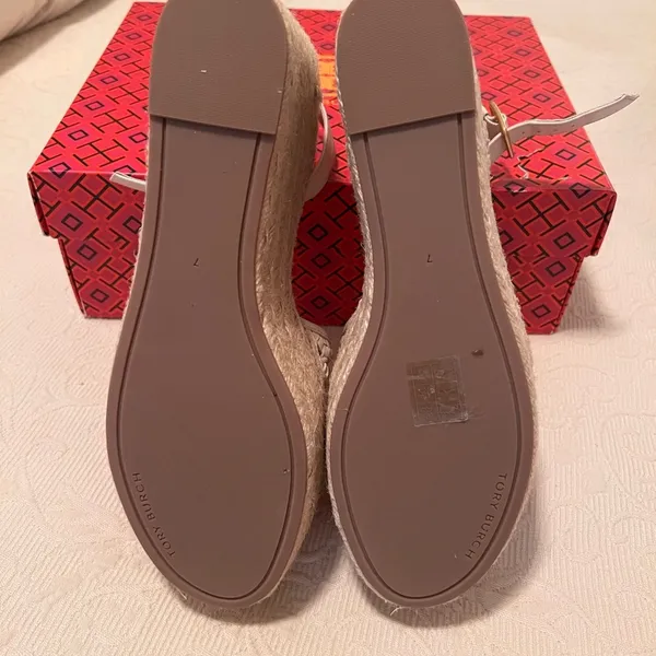 Tory Burch Women's Cream Espadrille Wedge Sandals - Image 8