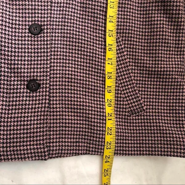 Vintage Purple checkered plaid gingham houndstooth button-up blazer jacket preppy old money retro jacket #coquette #twee Size L, measurements in pics - Image 8