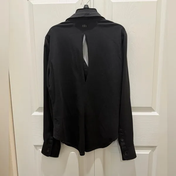 Harley-Davidson Black Cut Out Button Down Blouse Top Medium - Image 3