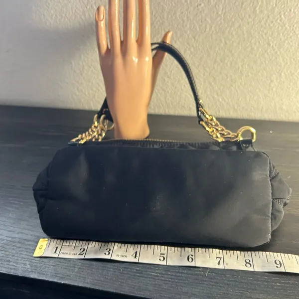 Talbots Chic Black Mini Shoulder Bag with Gold Chain Handle - Image 2