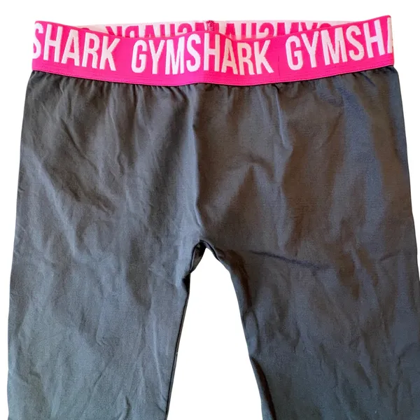Gymshark Leggings Women M Charcoal Gray Pink Low Rise Yoga Workout Gorpcore‎ - Image 2