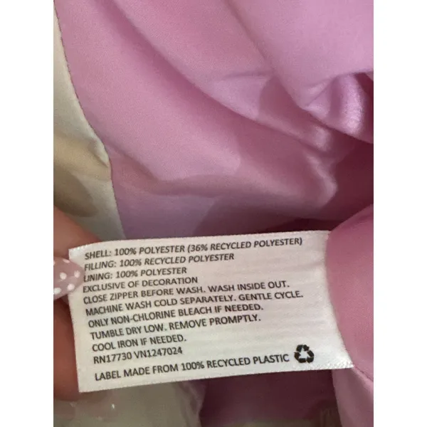 Lego x Target Cream Long Sleeve Colorblock Full Zip Long Quilted Puffer Jacket S - Image 6