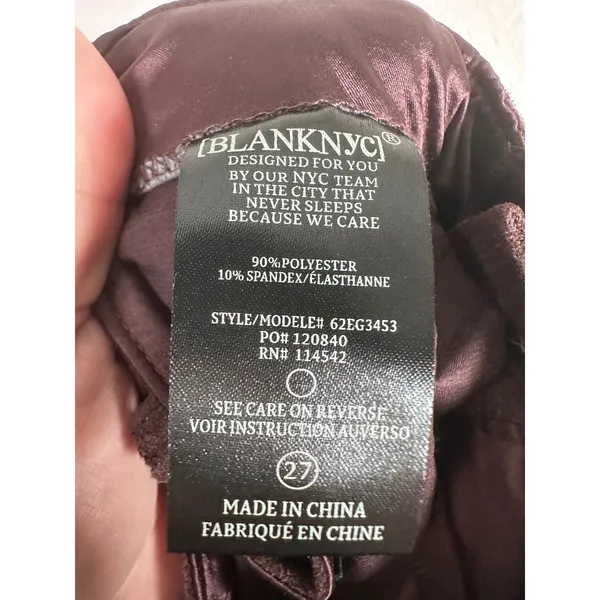 Blank NYC FRANKLIN IN ZINFANDEL Cargo Pants Women 27 Brown Faux Suede Wide Leg - Image 10
