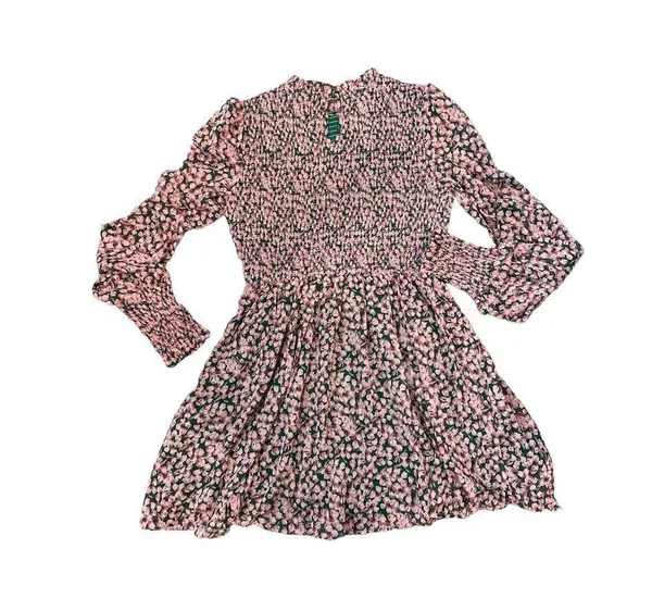 Lulus Floral Forever Green and Pink Floral Print Smoked Skater Dress Large NWOT - Image 3