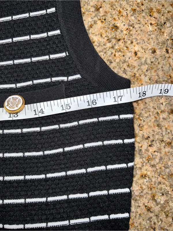 Commense Striped Metal Button Long Sweater Dress Medium Sold Out online - Image 9