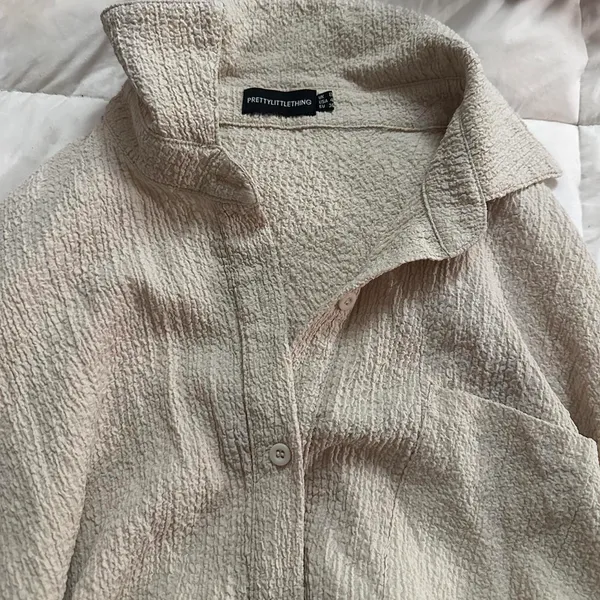Textured oversized loose fitting button down shirt  - Image 3