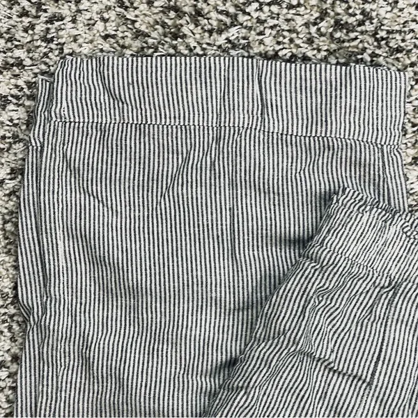 Nautical Striped Black White Wide Leg Baggy Pants Pull On Elastic Waist Pockets - Image 3