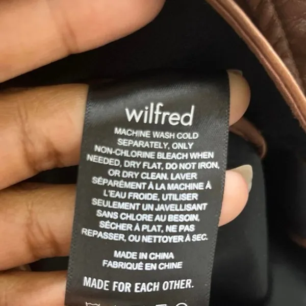 NWT Wilfred Aritzia Cognac The Ganna™ Shirt Jacket Vegan Leather Sz XS - Image 7