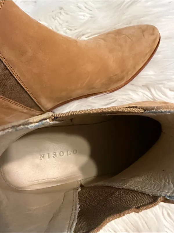 Nisolo Tan Chelsea Ankle Boots in Suede size 8 excellent condition see all photo - Image 4