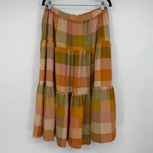 Petal & Pup 2 Piece Set Top US 8 Skirt US 10 Plaid Tiered Midi Cottagecore - Image 4