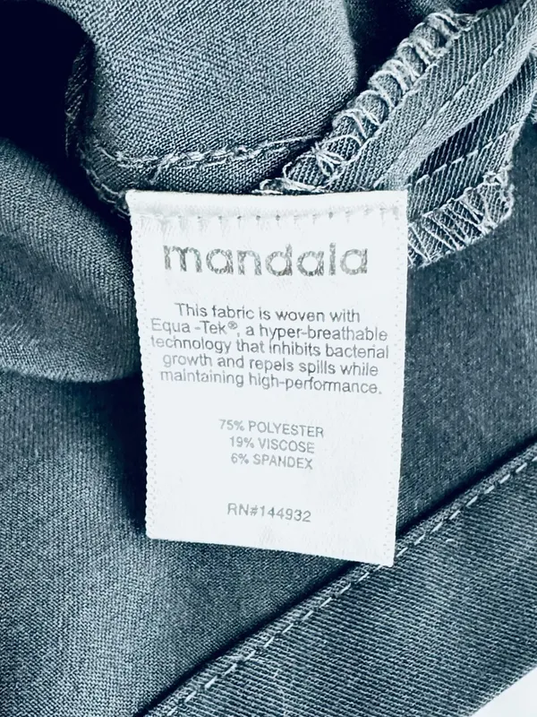Mandala Scrubs Equa-Tek Gray Scrub Top V Neck Stretch Pocket Short Sleeve Uniform - Image 6