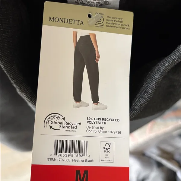 Mondetta weathered Fleece Grey Joggers‎ Women’s Size Medium - Image 4