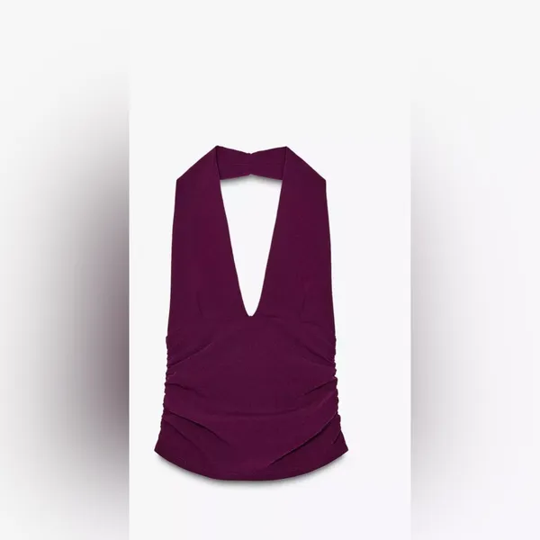 Zara‎ halter ruched top - Image 4