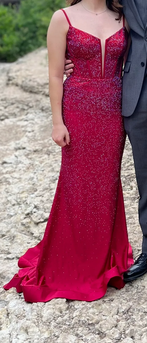 Sherri Hill Red Prom Dress - Image 3