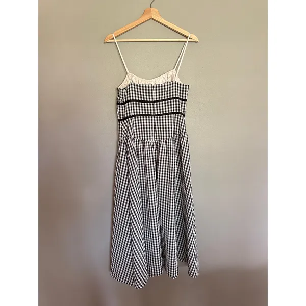 FOR LOVE & LEMONS Georgia Gingham Midi Dress Size Medium - Image 6