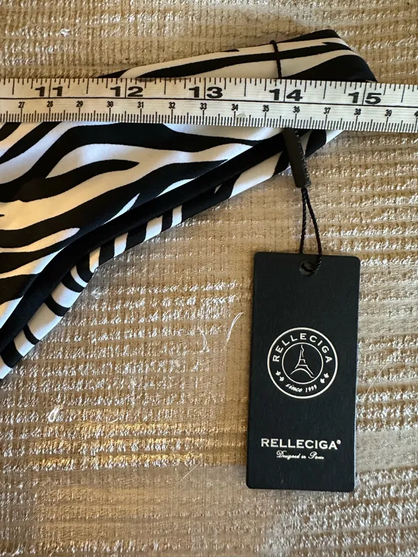 Relleciga Swimsuit Bikini Bottom Black And White Size M NWT - Image 7