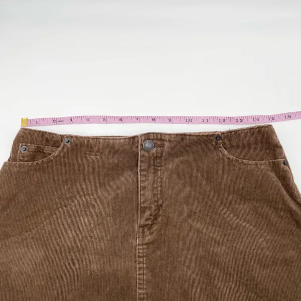 Vintage Y2K American Eagle Brown Corduroy Mini Skirt Size 4 Cotton Dark Academia - Image 6