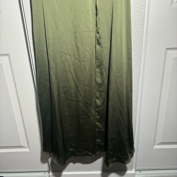 Dessy Collection • Formal Gown • Olive Green • 2R • Off Shoulder • Bridesmaid - Image 5