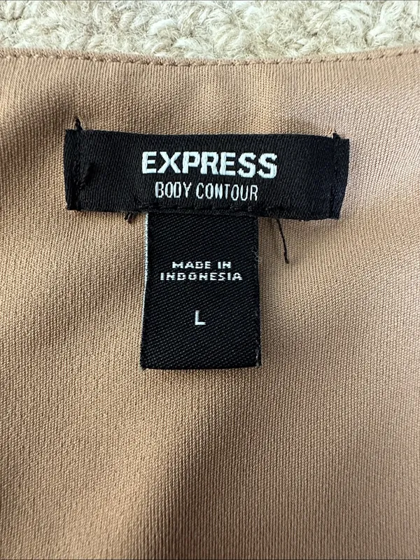 Express “Body Contour” Women’s Tan/Nude One-Piece Bodysuit- Size Large - Image 4