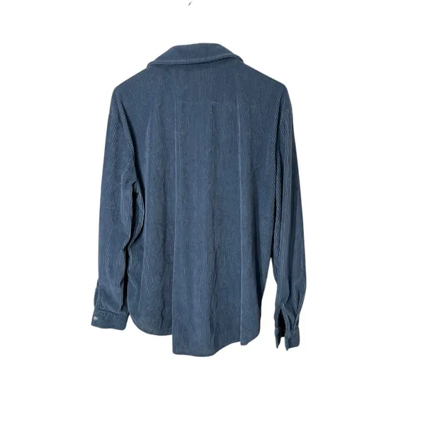 Princess Polly Blue/Gray Corduroy Button Up‎ Shacket Size 4 oversized - Image 6