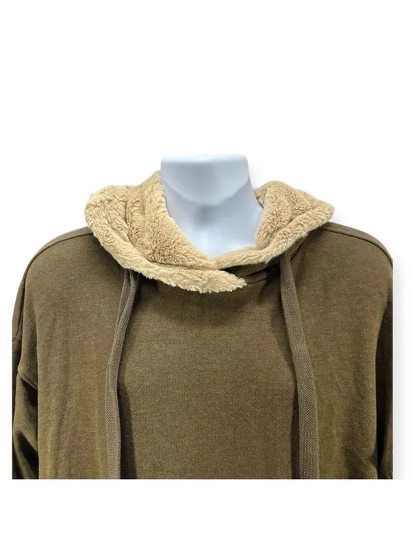 Aerie Sherpa Lined Hoodie Jacket Size M - Image 3
